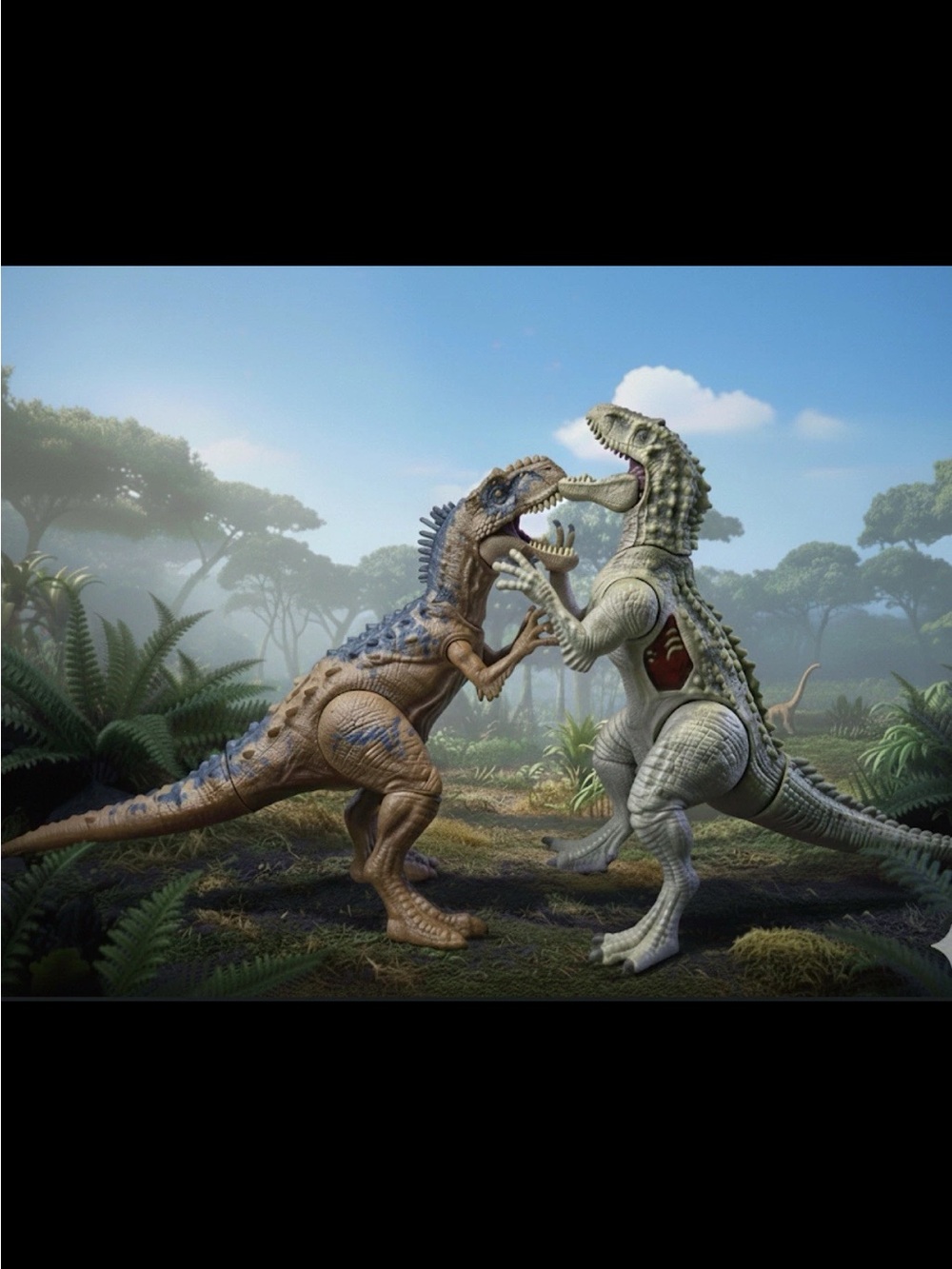 Jurassic World Dominion INDOMINUS-Rex and Rajasaurus Epic Fight Roar Strikers